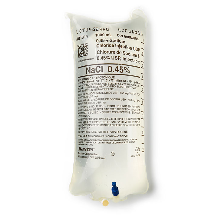 Image CHLORURE SODIUM 0,45% INJECTABLE 1000ML